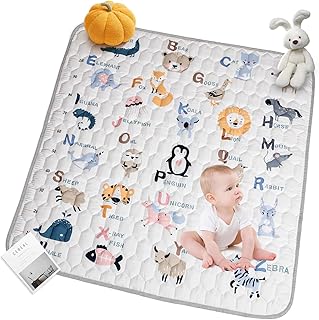 Krabbelmatte Baby, Faltbare Spielmatte 127x127cm, Rutschfest & Schadstofffrei, Krabbeldecke für Baby, Maschinenwaschbar, Weiche Kinder Spielmatte für Innen/Außen, Ideal für Babys Erste Schritte