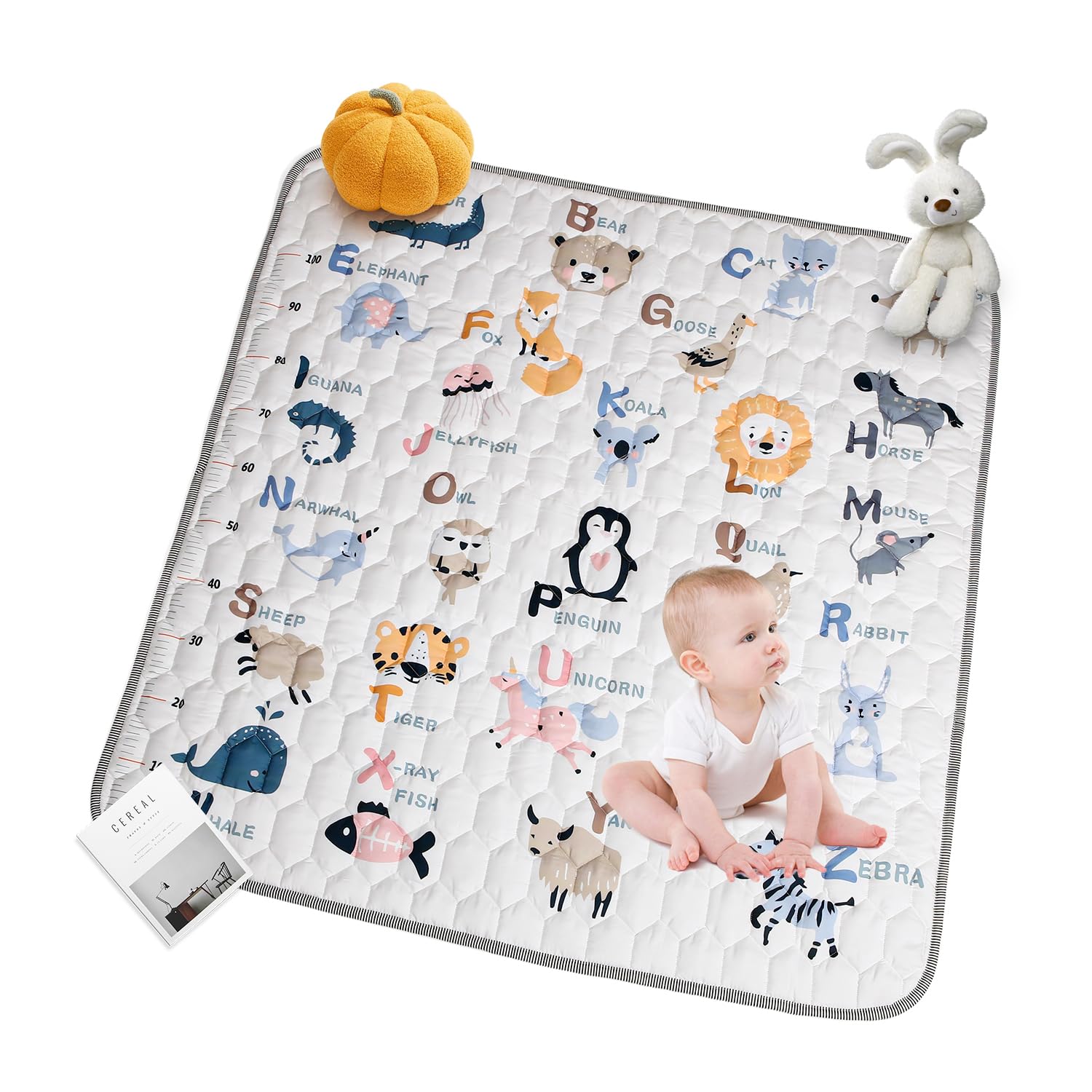 Zaxiva Alfombra Bebé 127x127cm, Alfombra Infantil, Tapete de Actividades Bebé, Alfombra Bebé Acolchada Plegable, Suave y Lavable, Tapete Bebé para Interior/Exterior, Perfecta para los Primeros Pasos