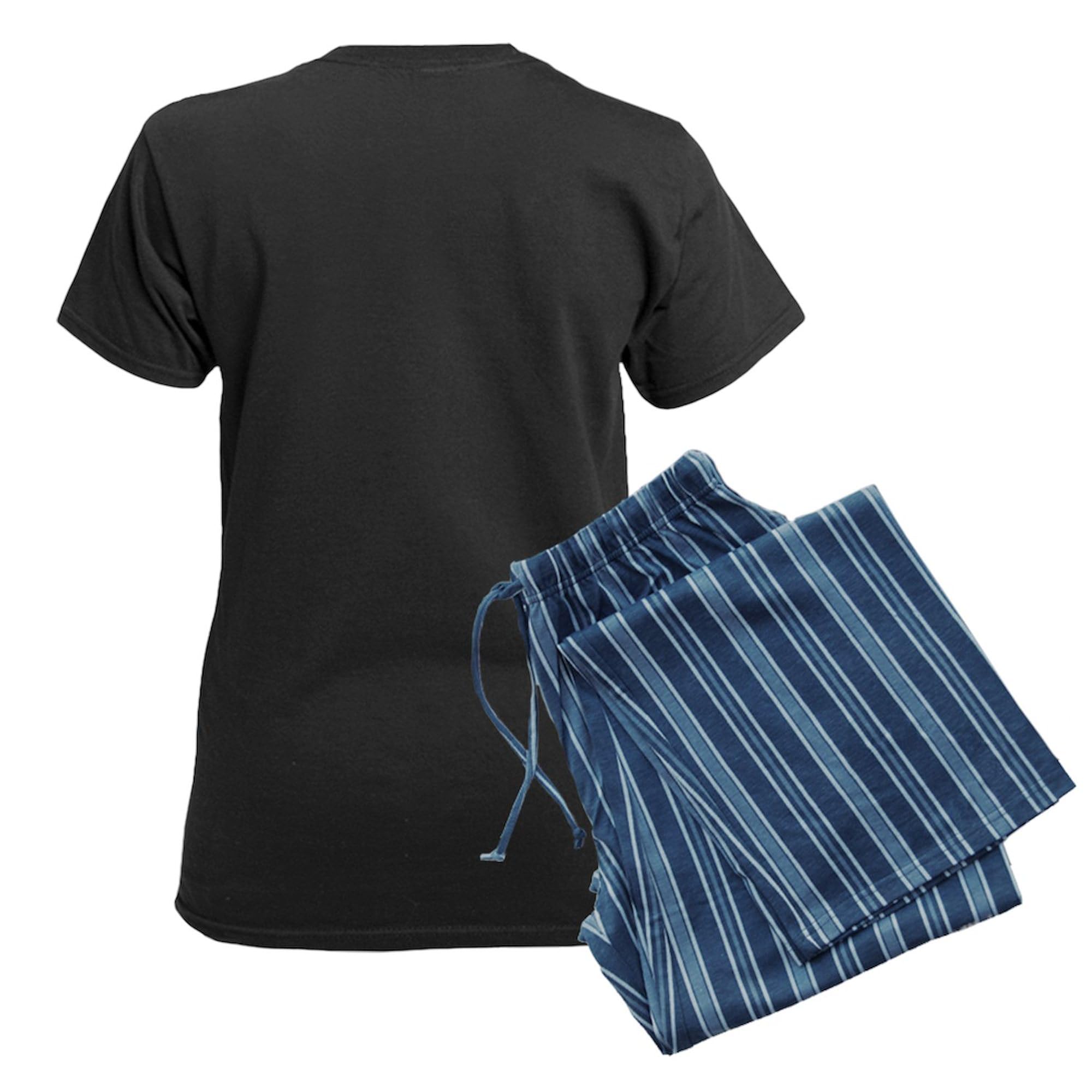 CafePress Spider Web Women's Dark Pajamas Womens Novelty PJ Sleepwear: Large With Blue Strpe Pant