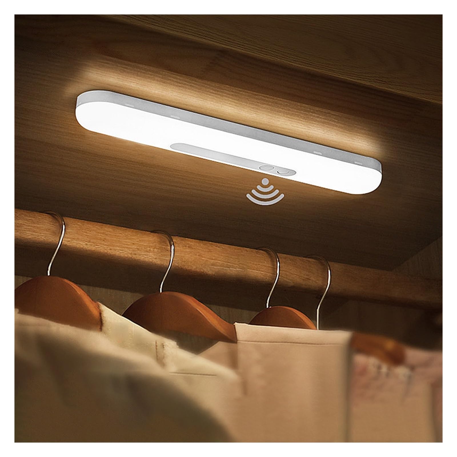 Luz LED Nocturna Con Sensor De Movimiento, Luces Armario Atenuación Continua Y Carga USB For El Hogar, Mesita Noche, Dormitorio, Lámpara Mesa Detector De Movimiento(White light,1200 mAh)