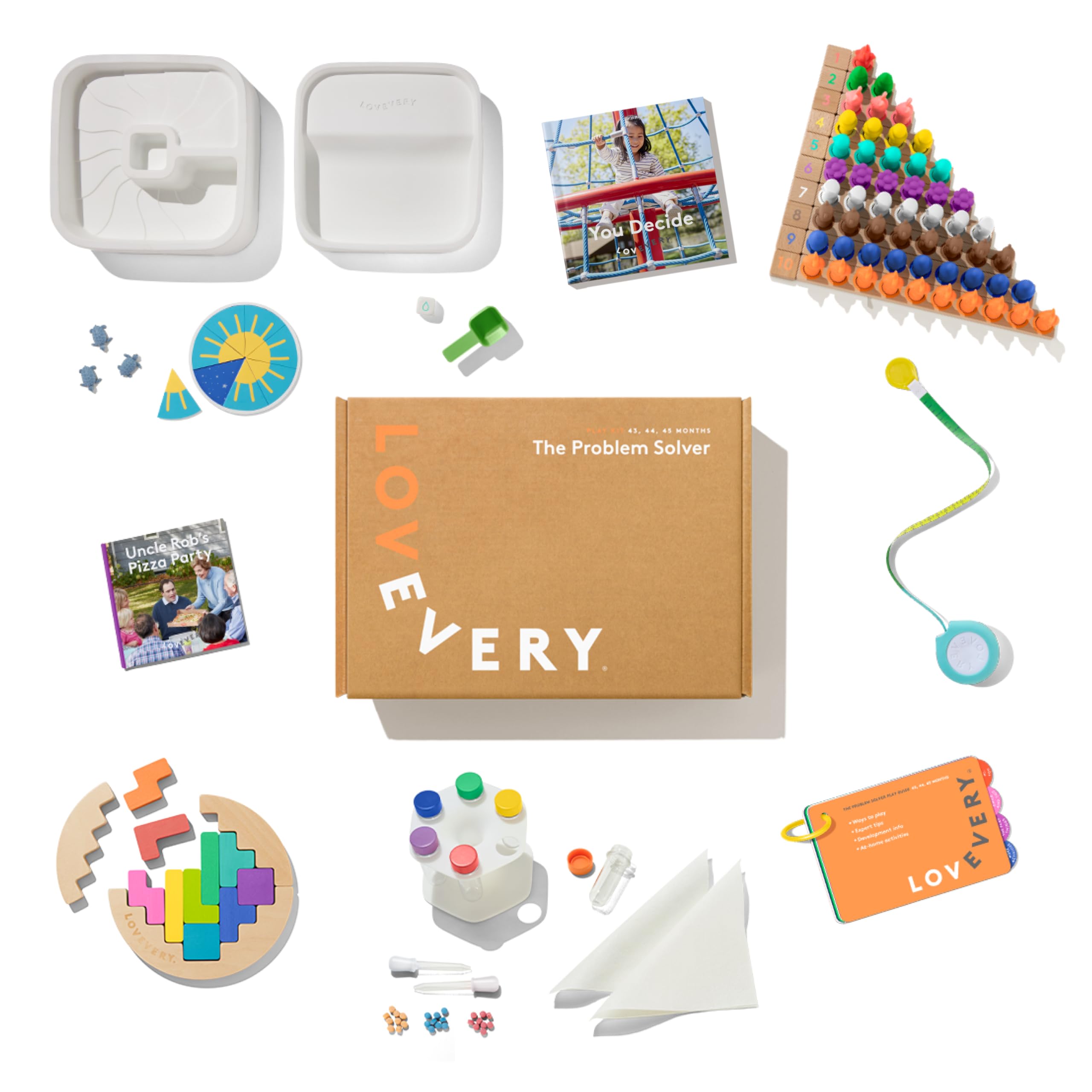 Lovevery, The Problem Solver Play Kit + Bonus Book ('You Decide'), Best Gift, 43-44-45+ Months, Red