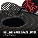 Char-Griller® AKORN® Jr. Grill de charbon Kamado portable et fumeur avec grilles de fonte et loque à verrou avec 155 Cuisson carré en frêne, modèle E86714