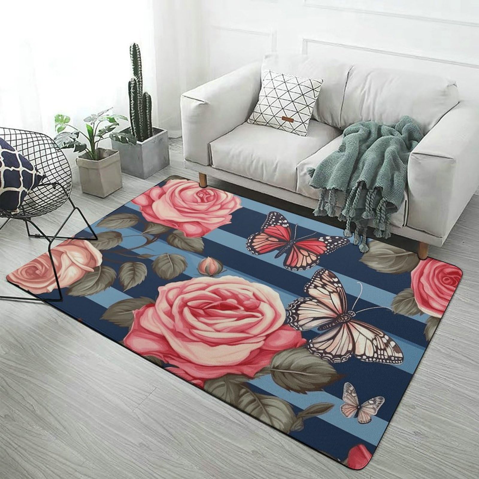Tapis intérieur papillon bleu pour le confort du bureau et de la maison