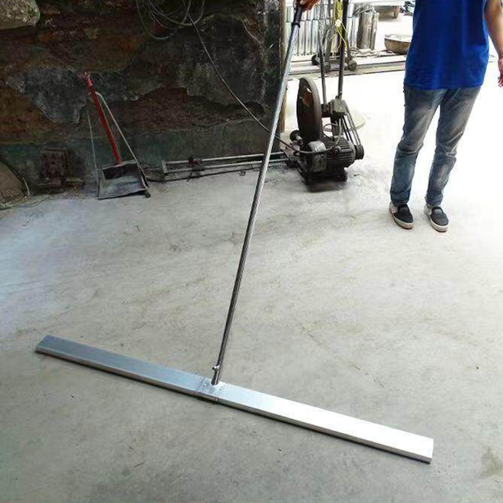 Aluminiowa Podkładka Do Betonu, Zestaw Narzędzi Zacierania, Z Głowicą Ze Stali Nierdzewnej O Szerokości 100/120/150 Cm, Wyrównywania Wibracji Powierzchni Betonowych(Width 48cm)