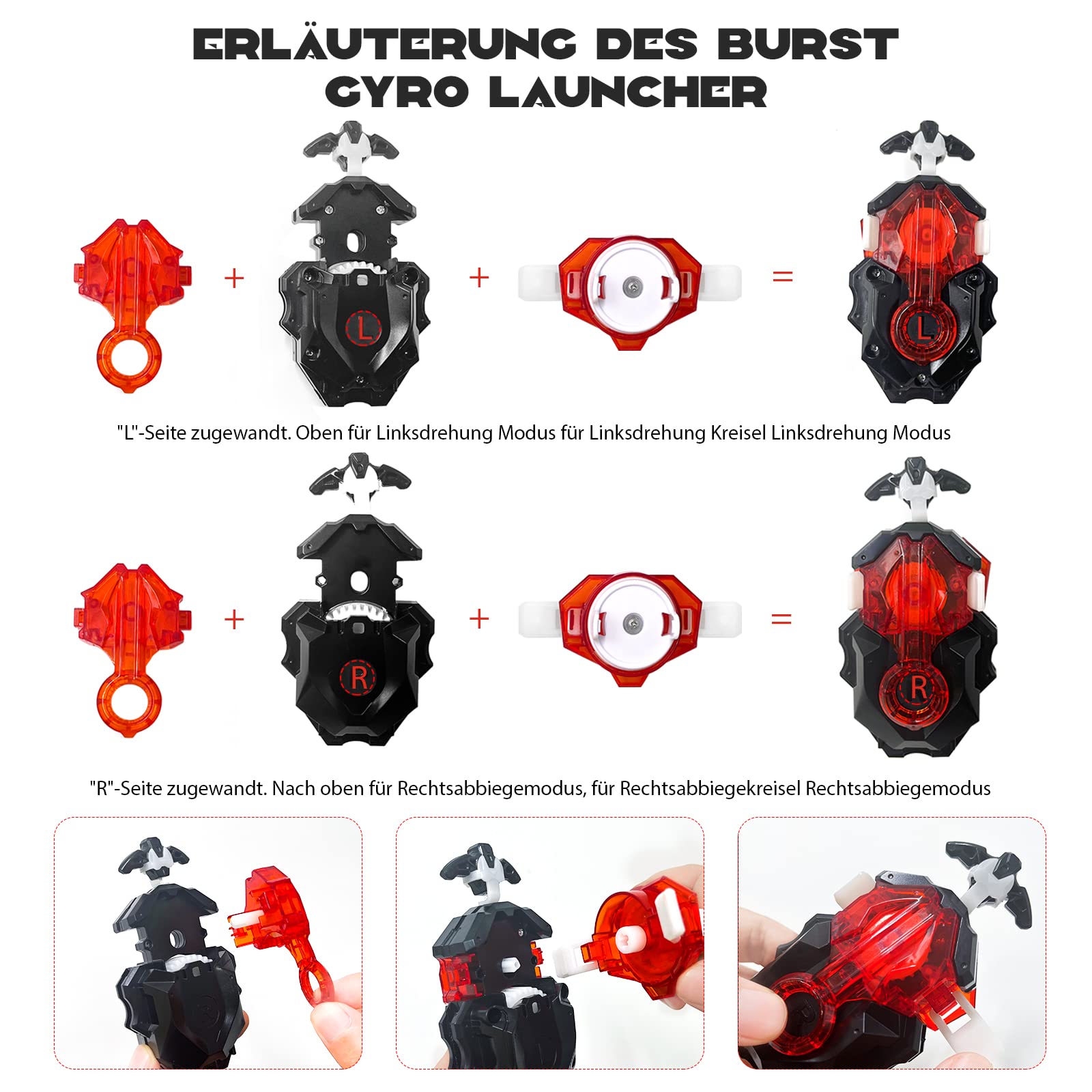 Set De 4 Toupies Beyblade Burst Turbo Avec Lanceur Métal - Jeu De Combat De Toupies - Cadeau Enfant