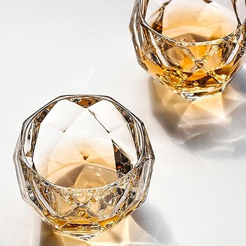 Miniatura 3 de Vasos antiguos de 11 onzas para hombre, juego de 6 vasos de whisky para bar en casa, cristalería de boca ancha para bourbon, escocés, apto para