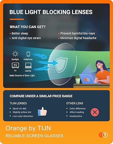Miniatura 6 de TIJN Paquete de 2 lentes de bloqueo de luz azul, para lectura en computadora, juegos, televisión, teléfonos, lentes para mujeres y hombres,