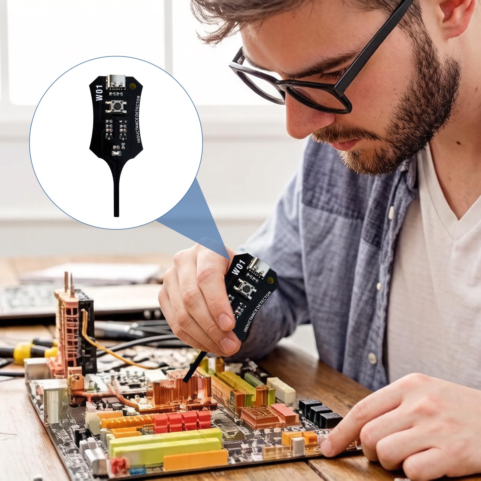 3 unidades de medidor de inductancia, probador de inductancia portátil preciso con procesamiento rápido de chip, detector de inductor fiable para electrónica, PC, teléfonos, altavoces