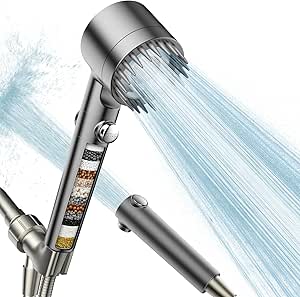 Filtered Handheld Shower Head with Multiple Spray Modes and Power Wash Function