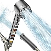 Filtered Shower Head with Handheld, High Pressure Water Flow and Multiple Spray Modes Shower Head with Filter, Power Wash for Hard Water, Showerhead with ON/OFF Switch for Pets Bath