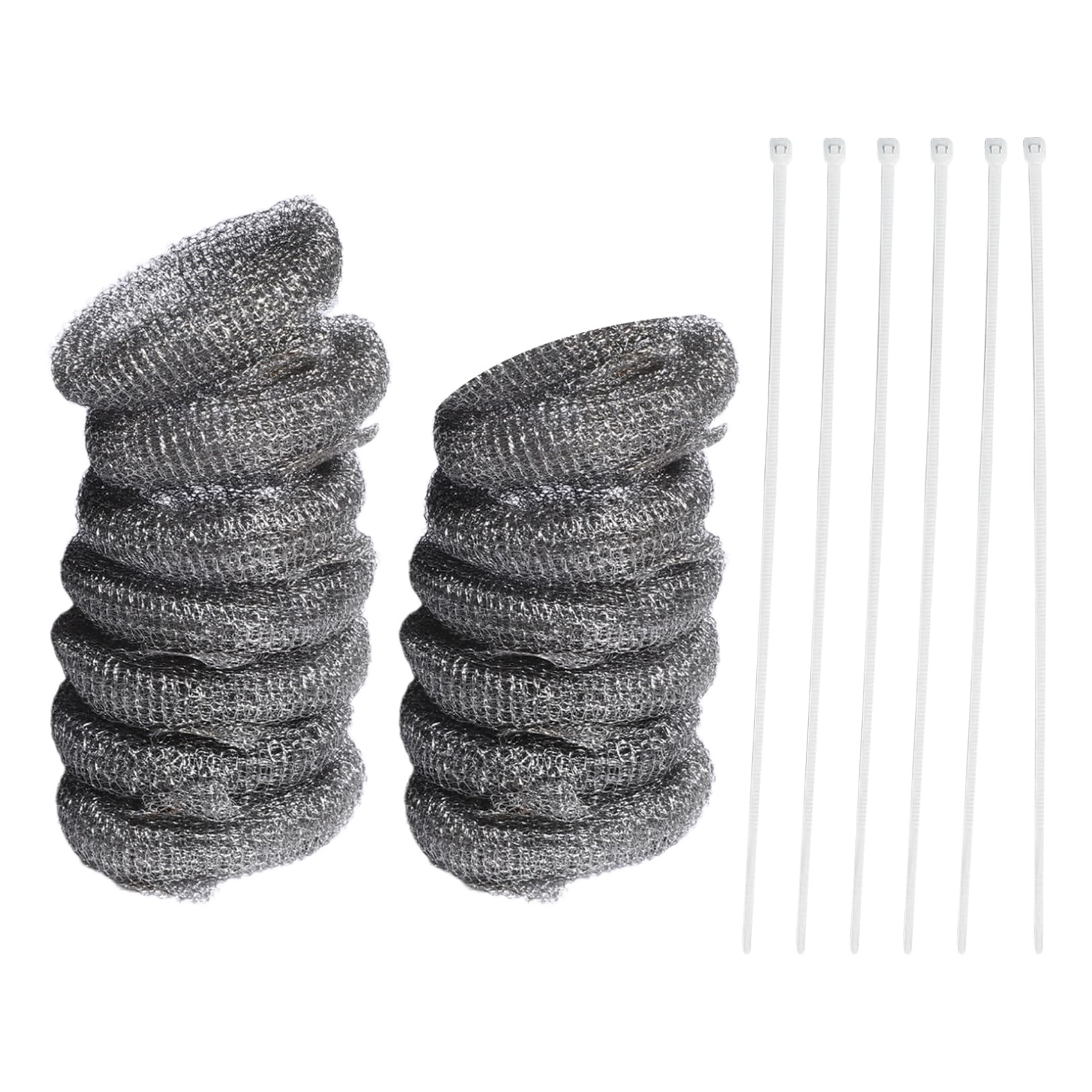 renvena 24Pcs Stainless Steel Lint Traps Washing Machine Drain Port Filter Laundry Mesh Washer Hose Filter with Cable Ties Silver 12Pcs One Size