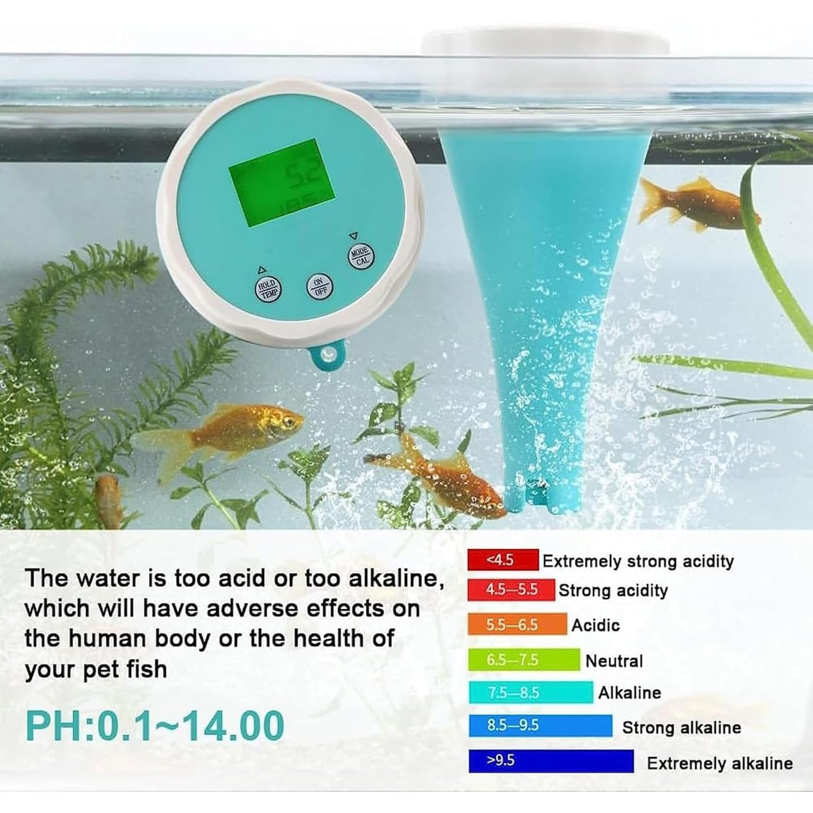 Detector Calidad Del Agua, Probador Calidad Del Agua Piscina Wimming, Medidor 6 En 1 Con Bluetooth, Medición Profesional PH, Redox, Cloro, EC Temperatura, Adecuado Para Agua Potable Casa, Hidroponía