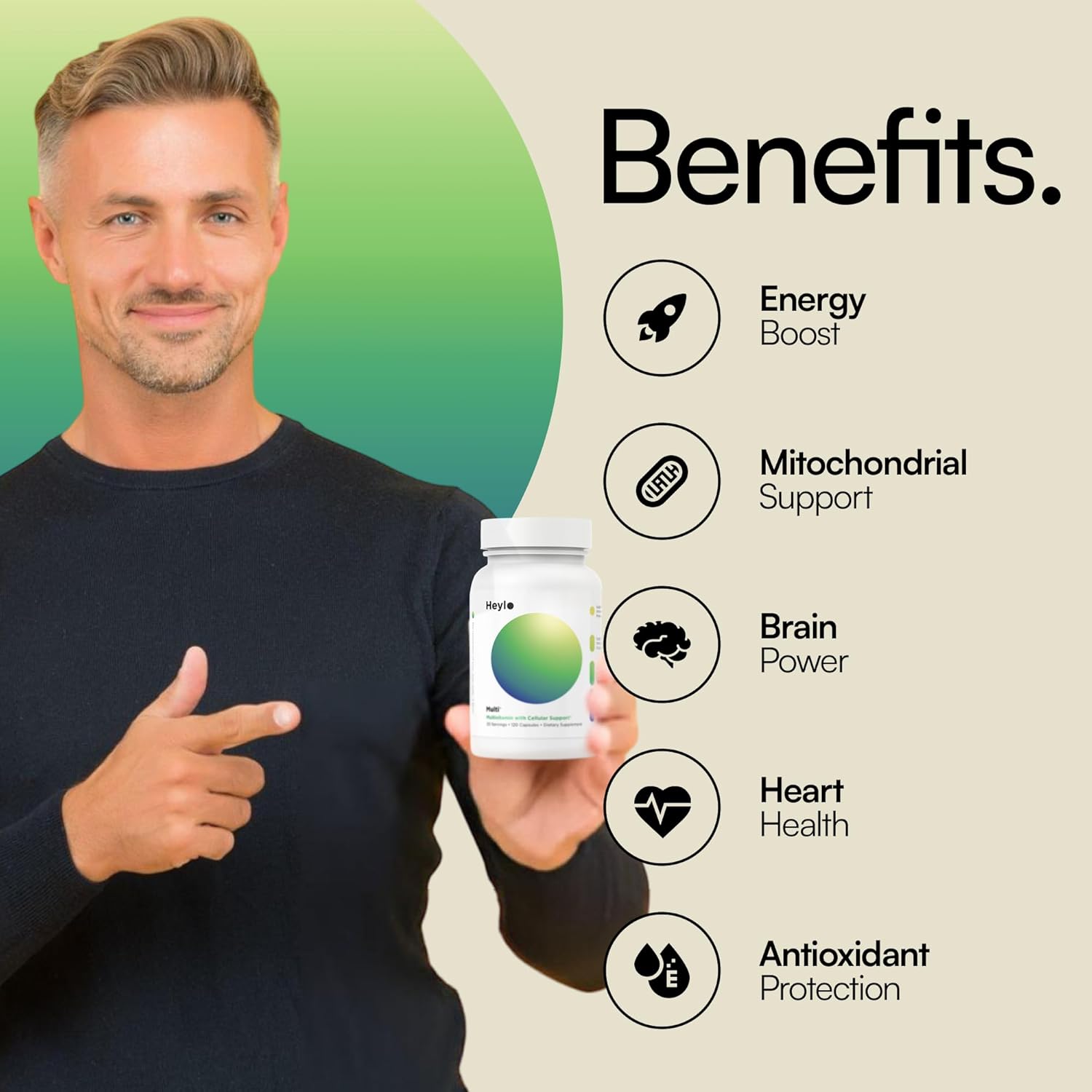 Heylo Multi+ Advanced Multivitamin Supplement – Boosts Energy, Enhances Immune Support, Provides Antioxidant Protection, Promotes Detoxification, with Vitamins, Minerals, Phytonutrients, 120 Capsules - Image 6