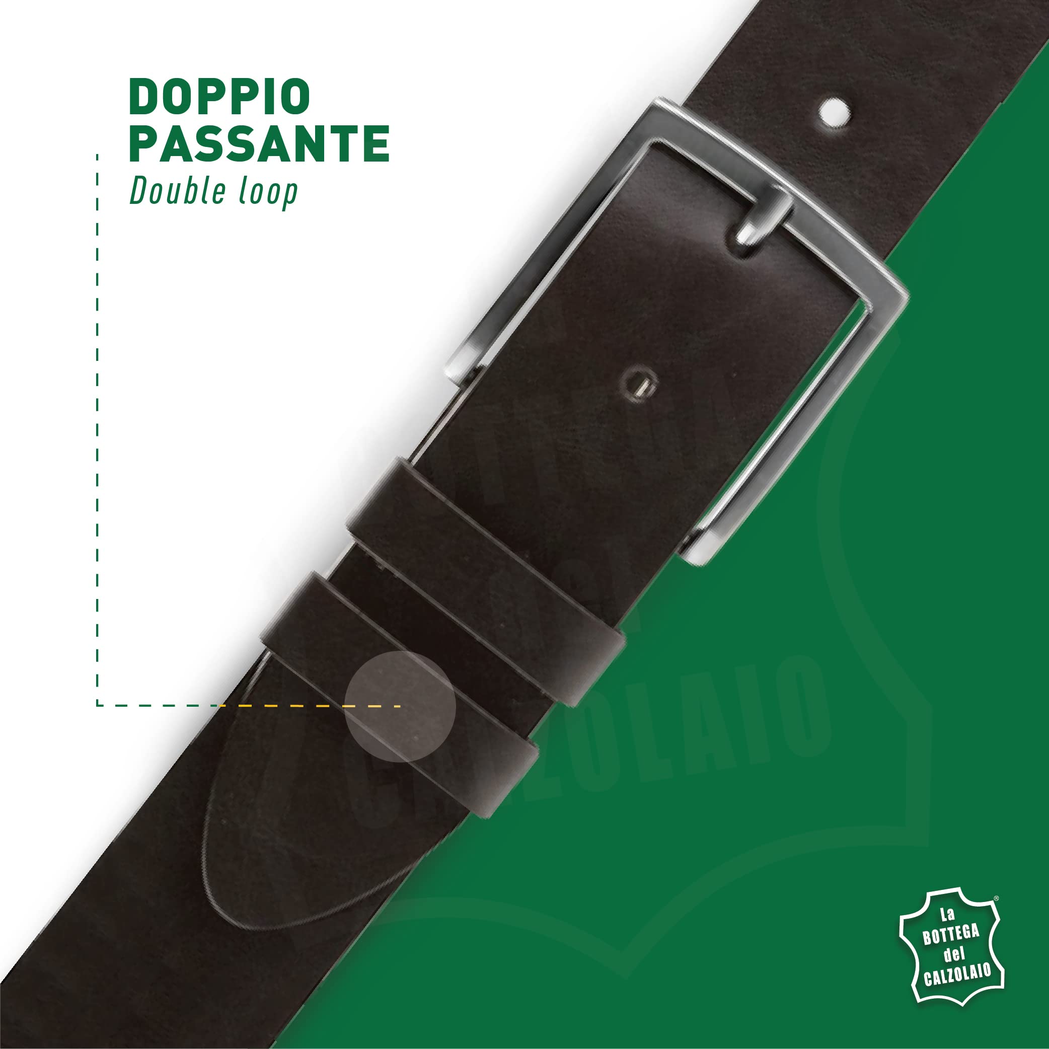 La Bottega del Calzolaio Cintura Uomo Donna Cuoio Vera Pelle 4 cm