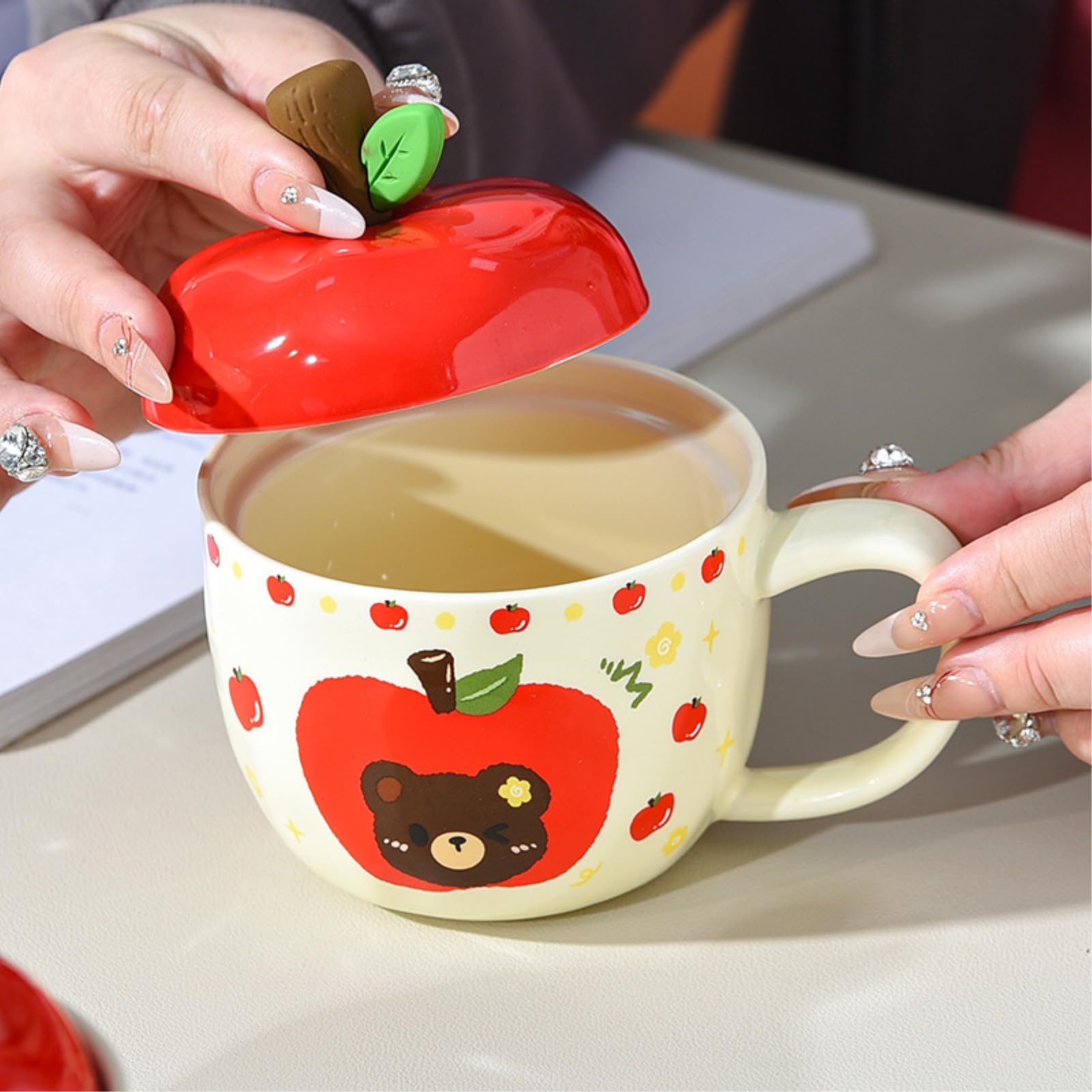 Taza de Navidad de 420 ml con tapa, 420 ml