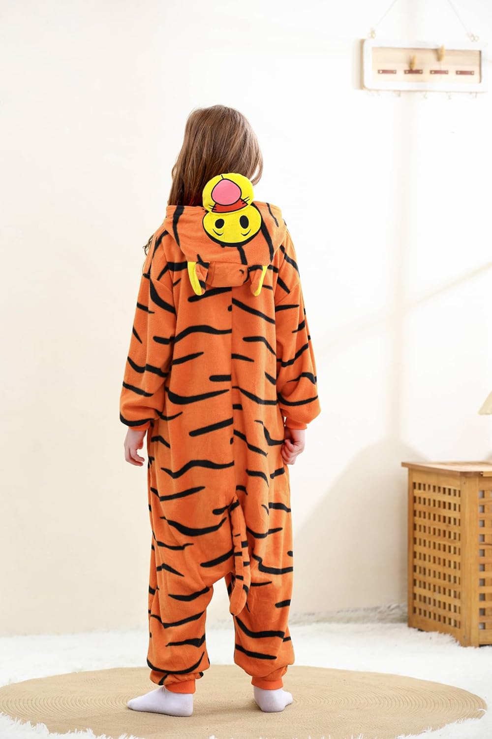 Kids Animal Onesie Pajamas Fleece Costume for Halloween, Cute Sleepwear Unisex Jumpsuit with Hood for Ages 2-12 Years - Image 4