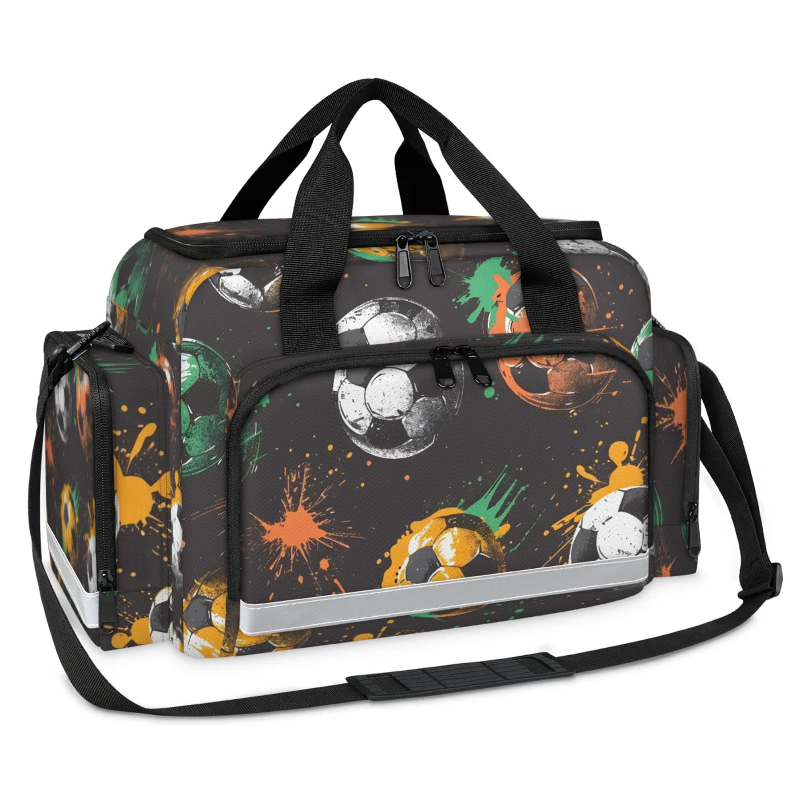 GzLeyigou First Aid Bags Empty, Watercolor Football Emergency Bag First Aid Kit Multiple Compartment Kit Carrier On Call Trauma Bag For Paramedics Emergency Medical Supplies Kit