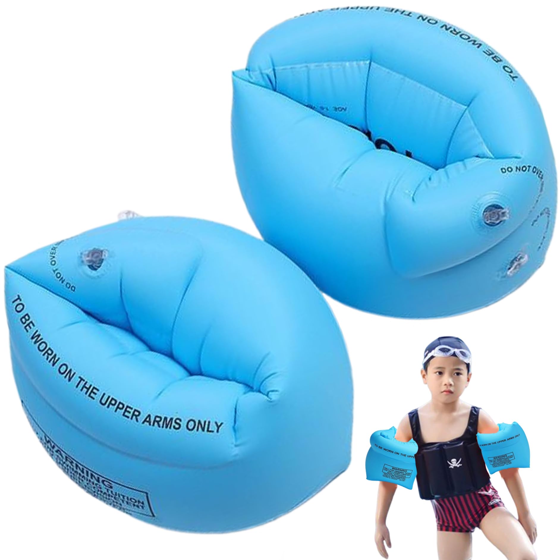 NIDONE Salvagente da Braccio, 1 Paio Salvagente da Braccio Gonfiabile per Adulti e Bambini, Nuoto in PVC Spesso con valvola dell'Aria, Piscina Portatile