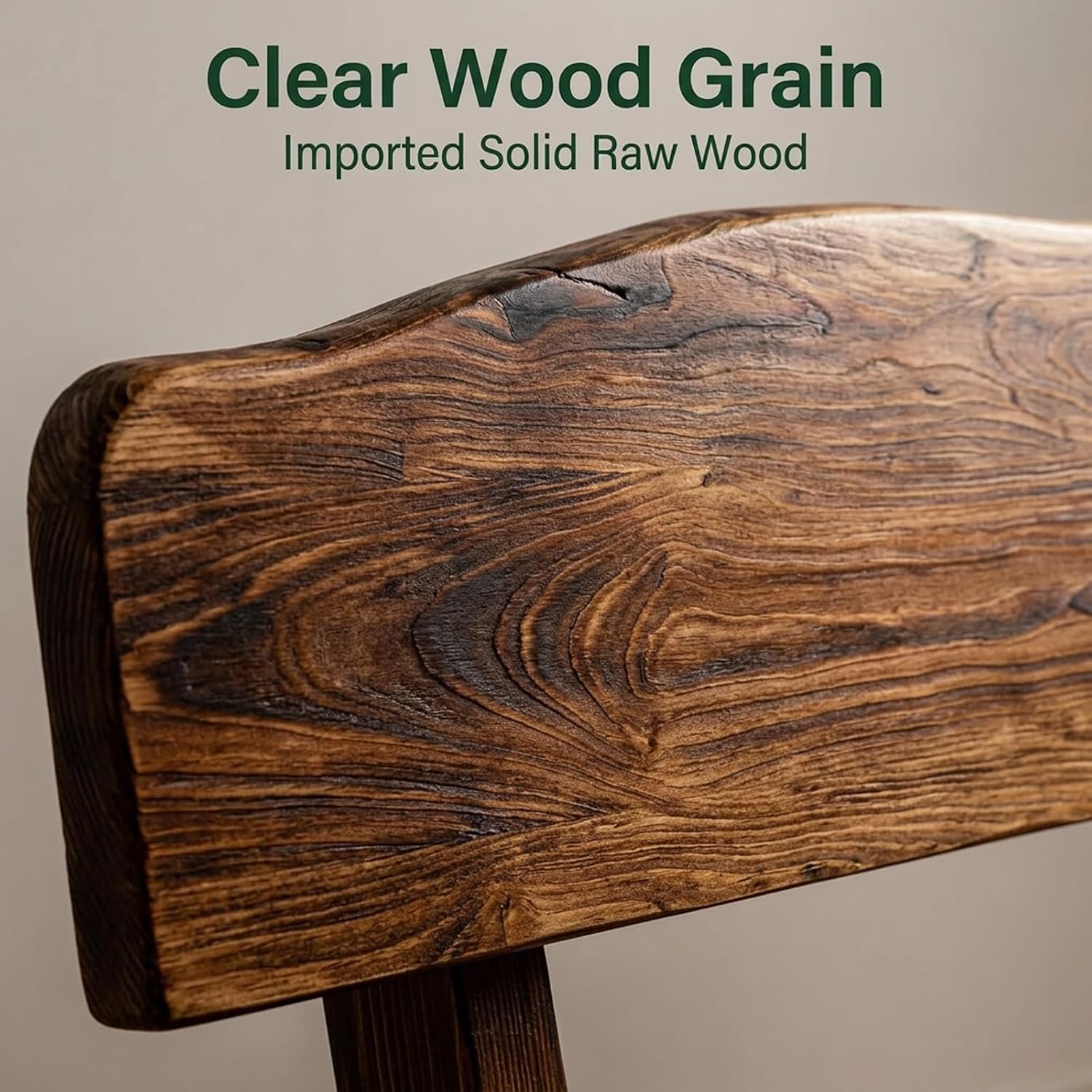 Solid Wood Outdoor Garden Bench,Rustic Outdoor Furniture Seat Chair