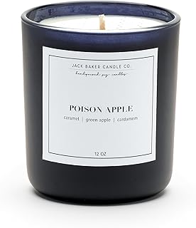 Jack Baker Candle Co. Poison Apple Candle, Made with Soy Wax and Essential Oils, Caramel & Green Apple & Cardamom Fragrance, 12 oz.