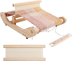 PURCOULEUR 12 Inches Rigid Heddle Loom, Wooden Weaving Loom for Beginners and Adults