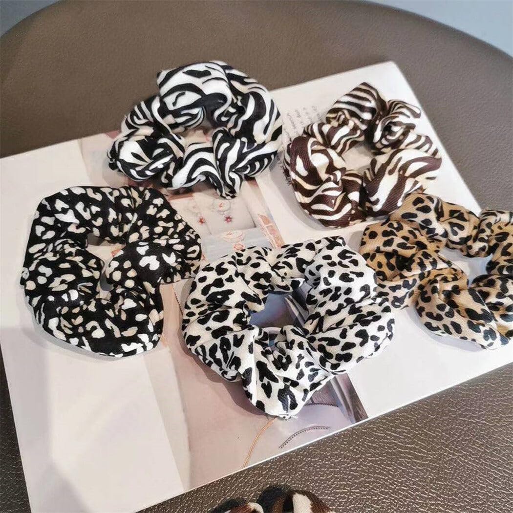 Accessori alla moda per ragazze, 6 pezzi, elastici per capelli leopardati