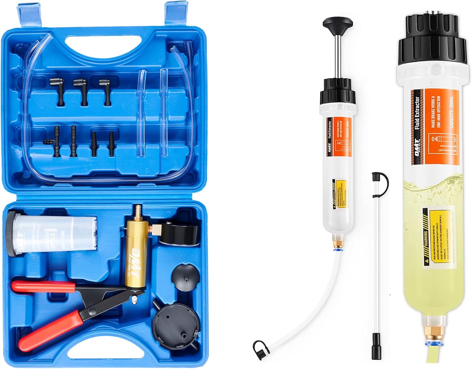 Orion Motor Tech Brake Bleeder Kit with Hand Vacuum Pump and Adapters & 200mL Manual