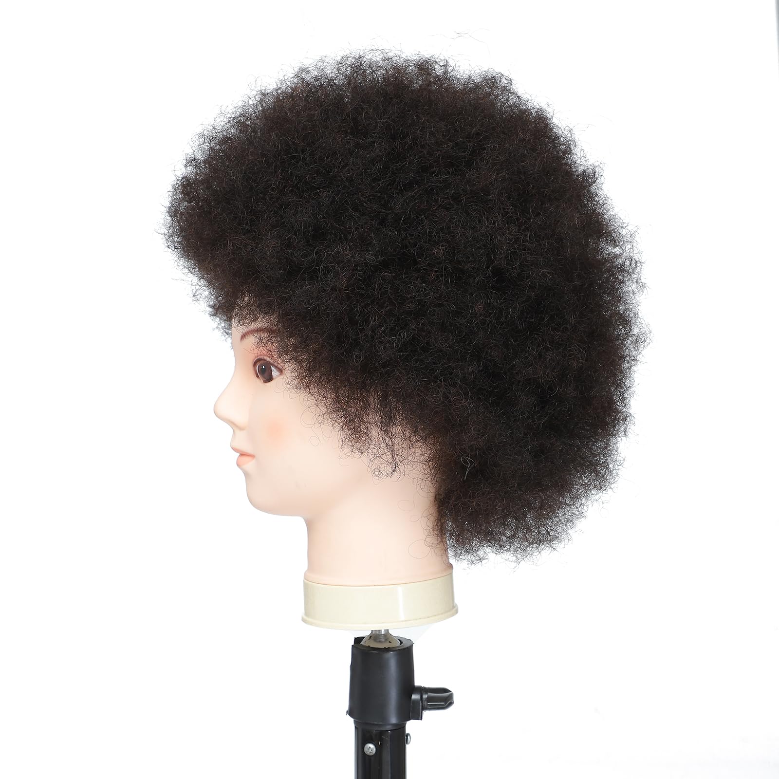 Ausbildung Kopf African American mit 100% Echthaar Schaufensterpuppe Kopf Kosmetologie Afro Haar Manikin Kopf für Praxis Styling Flechten...