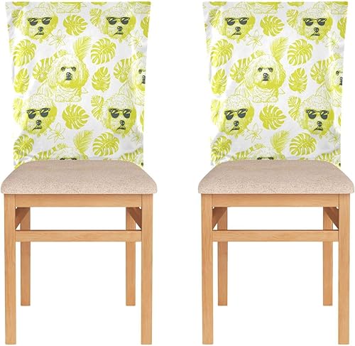 Fashion Dog Tech Lime Chair Slip Covers Removable for Festivals (Easter, Graduation, etc.) Set of 2 Decorative Stool Covers protectores para sillas