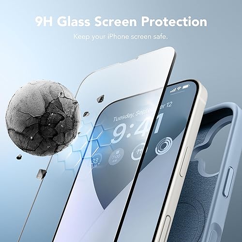 Miniatura 355 de GONEZ Funda para iPhone 14 Pro, compatible con Magsafe, con protector de pantalla + protector de lente de cámara, forro de microfibra suave