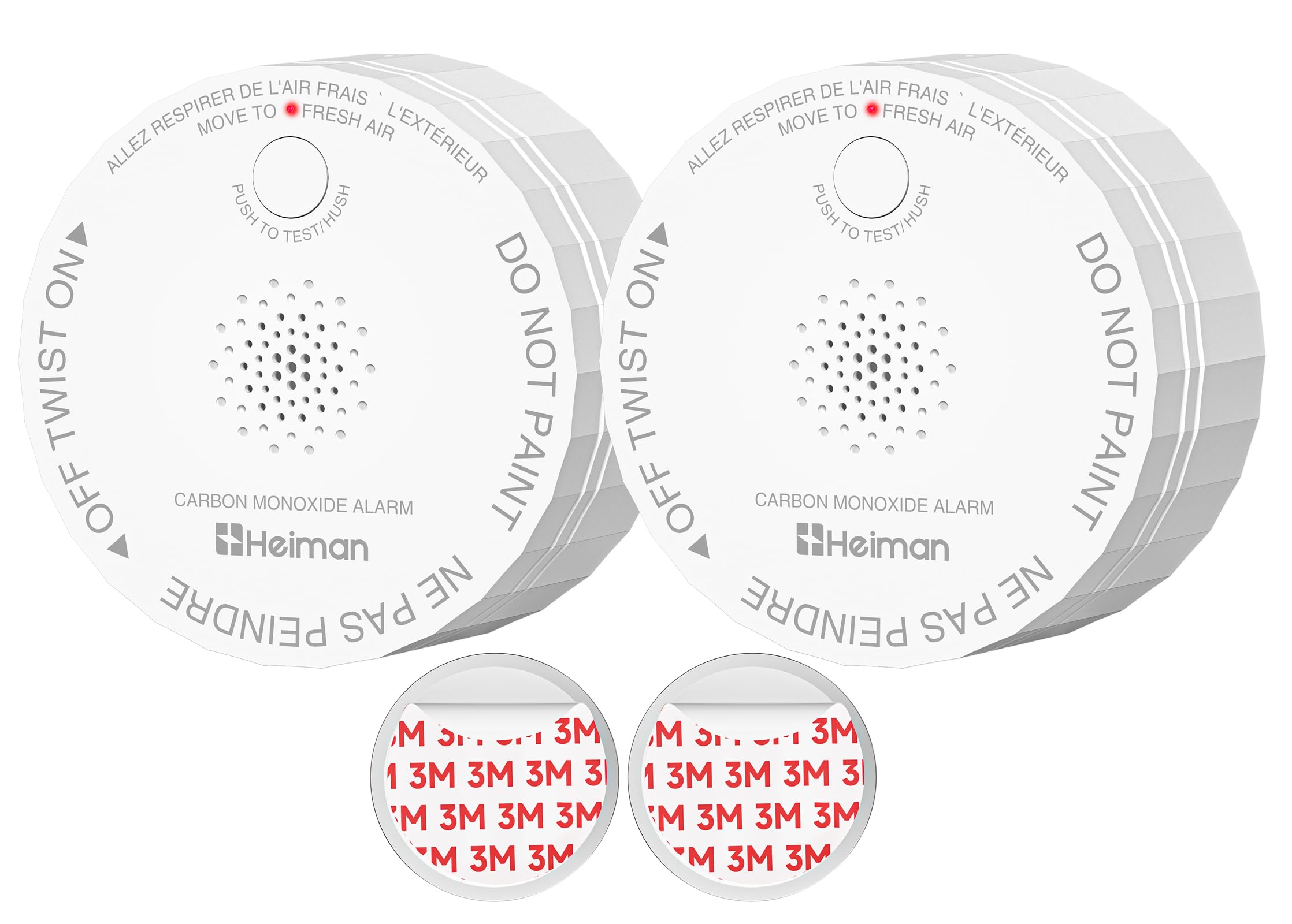 Heiman Carbon Monoxide Detectors, 10-Year Product Life CO Detector, 2-Pack