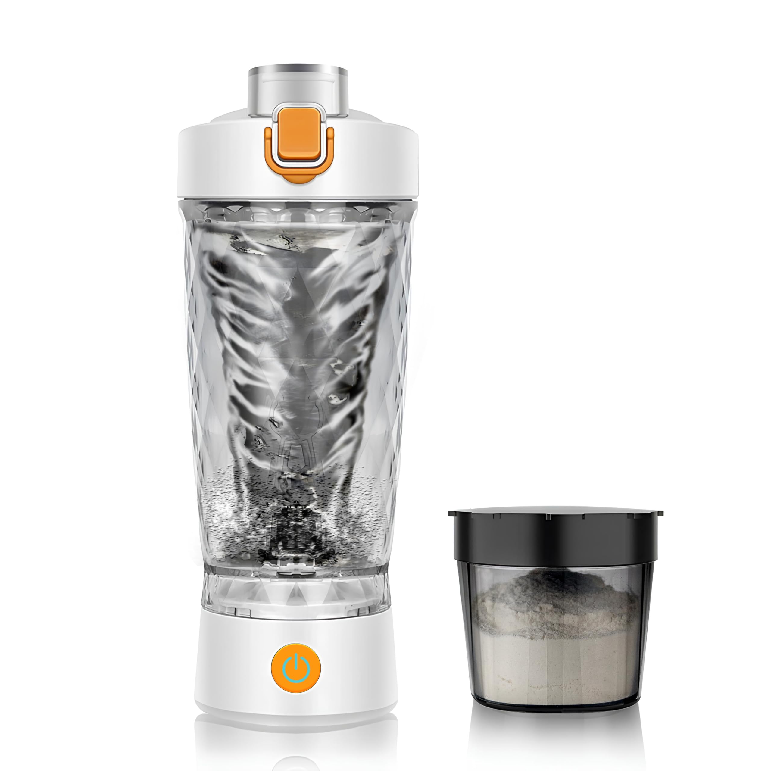Shaker elettrico per proteine, tazza miscelatore per frullati e sostituti dei pasti, senza BPA, portatile, con scomparto supplementare, tazze shaker ricaricabili USB per frullati proteici, 550 ml