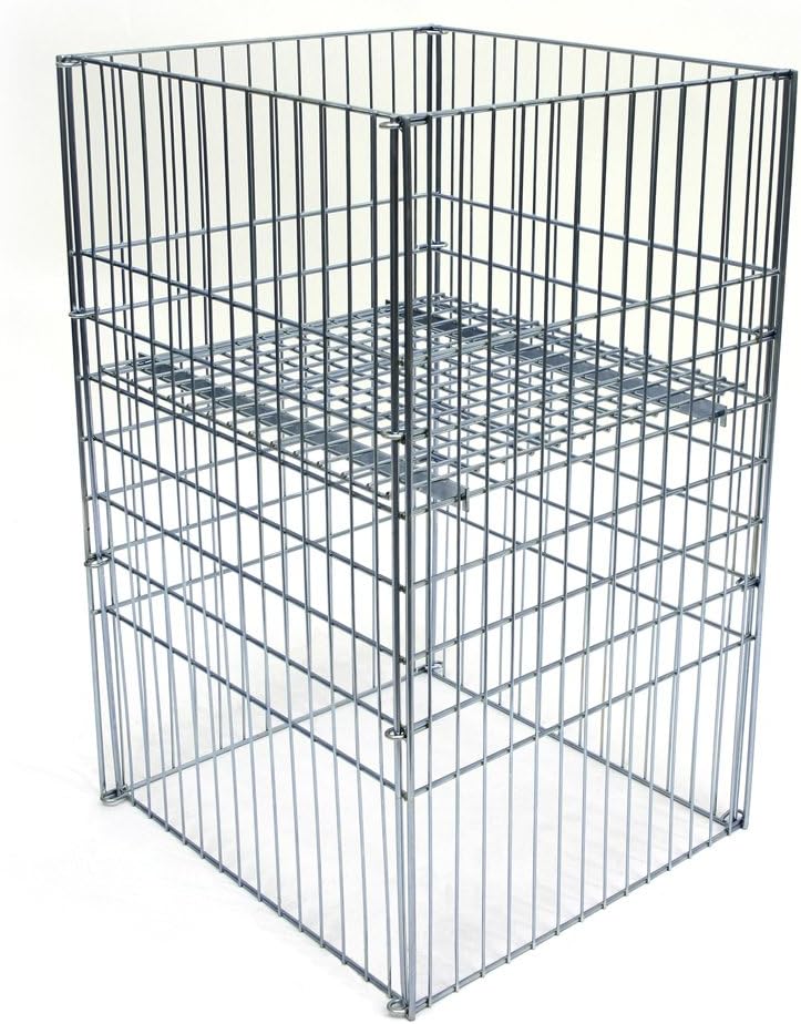 Record Basket glanzverzinkt 45x45x75 cm with Base Compartment Wire Basket Basket Galvanised Rummage Bin Industry Standard