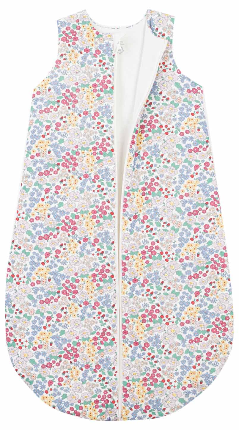 Petit Bateau Gigoteuse Bébé en Coton Imprimé à Fleurs Tog 2, T0 Taille 0 (Nai/6Mois), Marshmallow/Multico