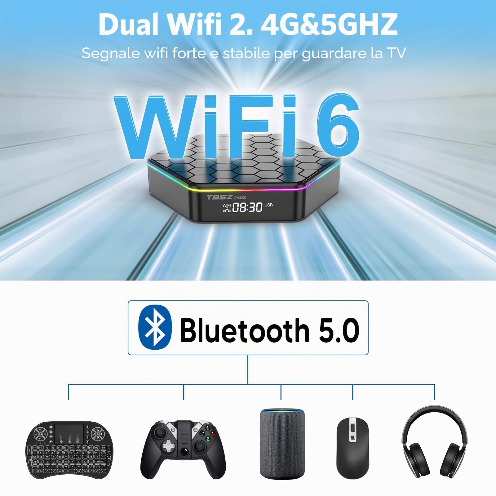 Box TV Android 12.0, 4 GB RAM 32 GB ROM Allwinner H618 Quad Core 64 bit, support HD 6K / 3D / H.265 Ethernet 2.4/5G Dual WiFi BT 5.0