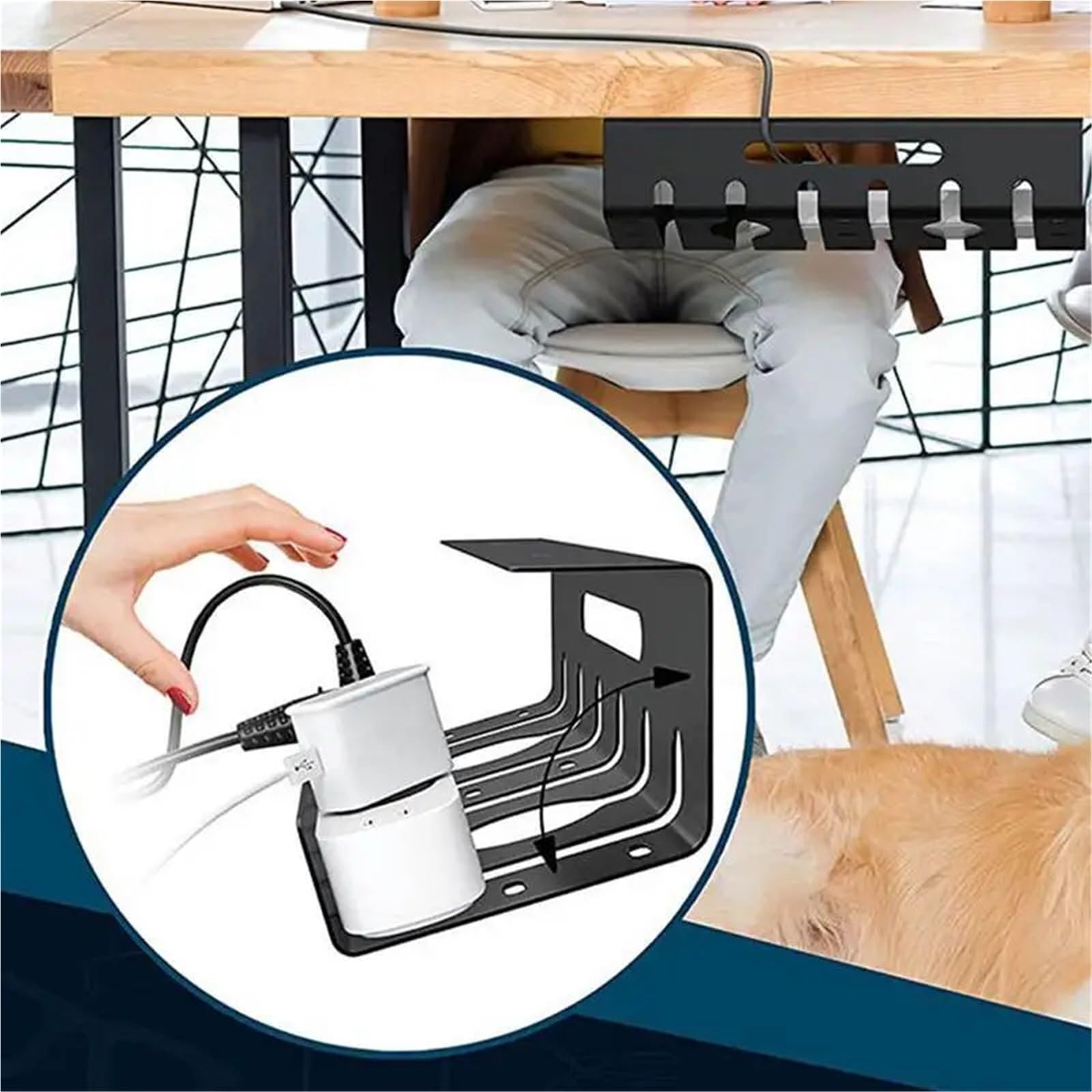 Chemin De Gestion Des Câbles Sous Le Bureau Chemin de câbles sous le bureau, plateau de gestion des câbles en métal, accessoires de bureau debout, support de cordon, Installation de vis à canal en U,