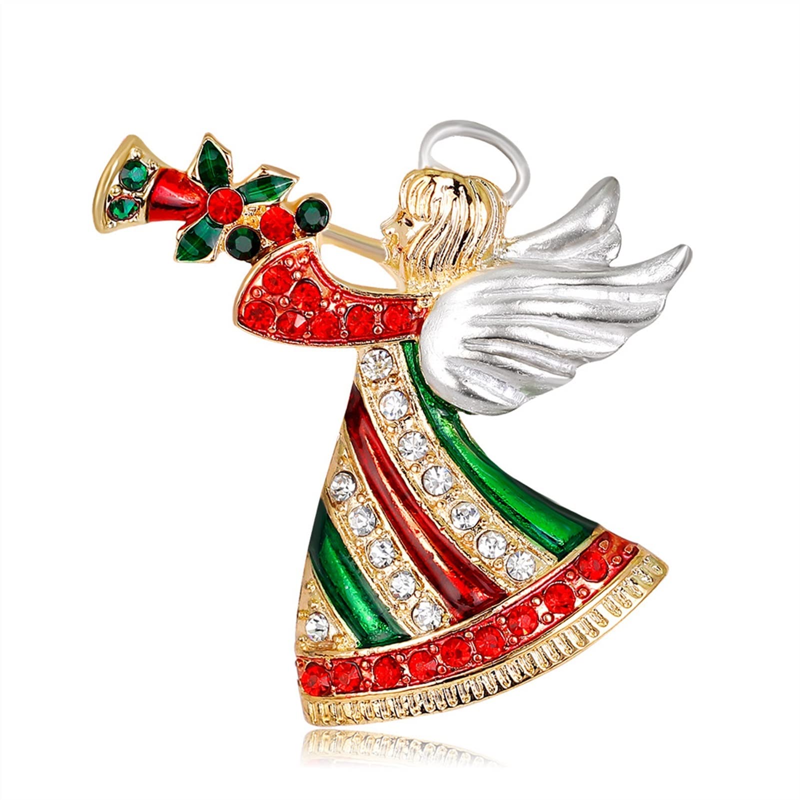 Broche de Noël ange en émail et strass colorés pour customiser vos robes et pulls d'hiver - 7
