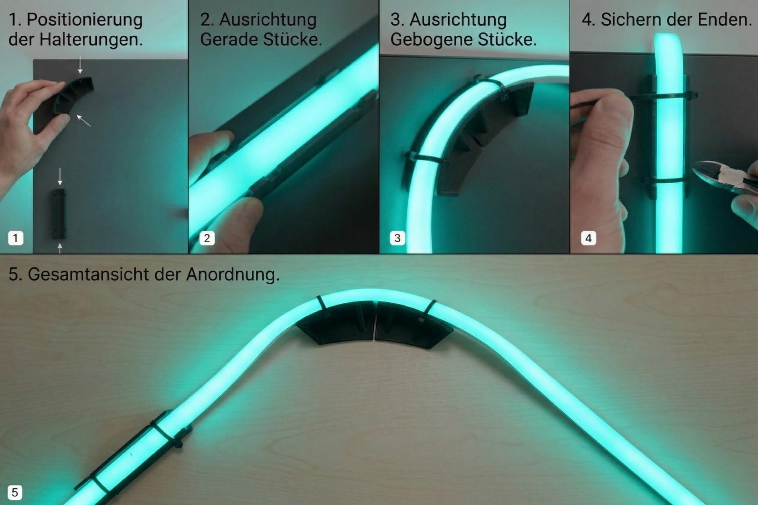 Support compatible avec Philips Hue Play Gradient Lightstrip - Ajustement parfait - Maintien stable - Montage TV - Répartition uniforme de la lumière