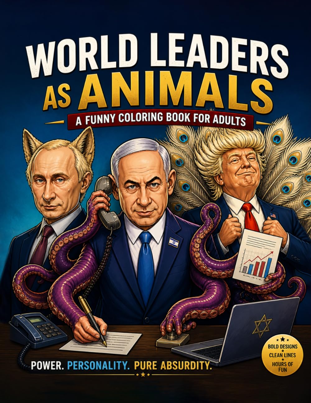 World Leaders as Animals: An Adult Coloring Book Featuring Funny Animal Versions of Famous World Leaders