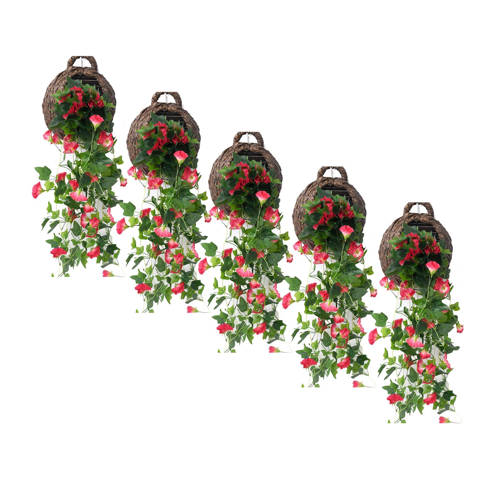 Künstliche Hängepflanzen für Zuhause, Bauernhaus, Innen- und Außenbereich, Gartendekoration, Set mit 10 künstlichen hängenden Blumen (Farbe: A)