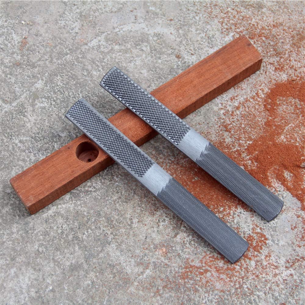 Multi-Function 4-in-1 File, High Carbon Steel Hand File, 4 Way Wood Rasp File with Flat/Half Round Sharps & Black Oxford Storage Bag, for Wood, Soft Metal, Plastic and etc. (2pcs)
