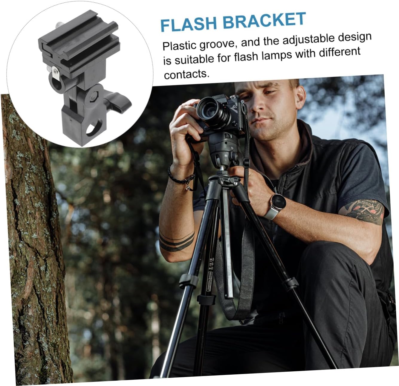 Flash Light Bracket Tripod Mount for Light Stand Umbrella Swivel Holder