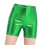 Ghils Girls Metallic Glitter Gymnastics Shorts Sports Party Shorts, Lycra, Multi Color