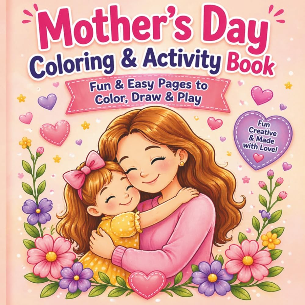 Mother’s Day Coloring & Activity Book: Fun & Easy Pages to Color, Draw & Play