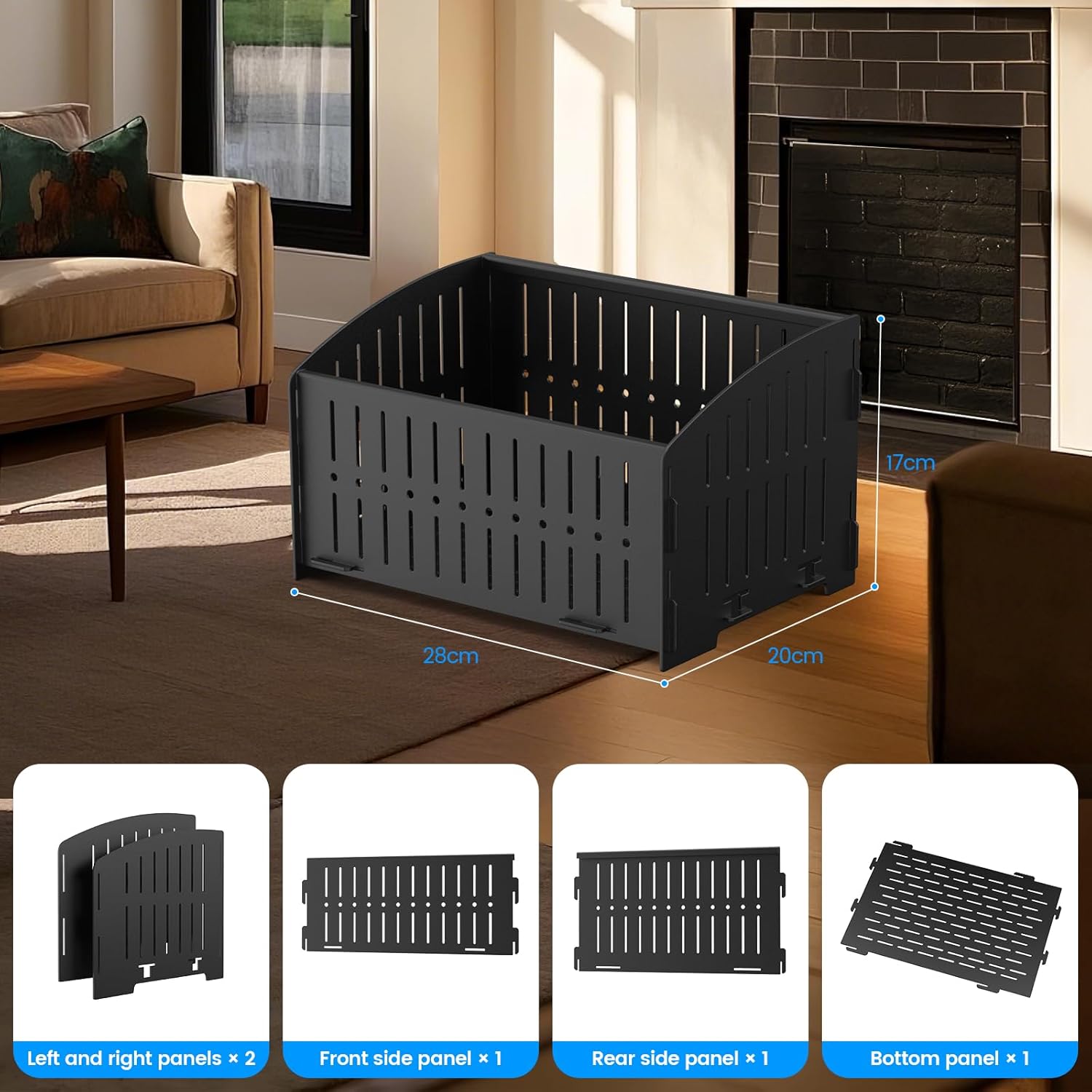 Small Pellet Basket, Portable Pellet Burner Basket for Fireplaces and Wood Stoves,11.5 × 8 × 6.7inch