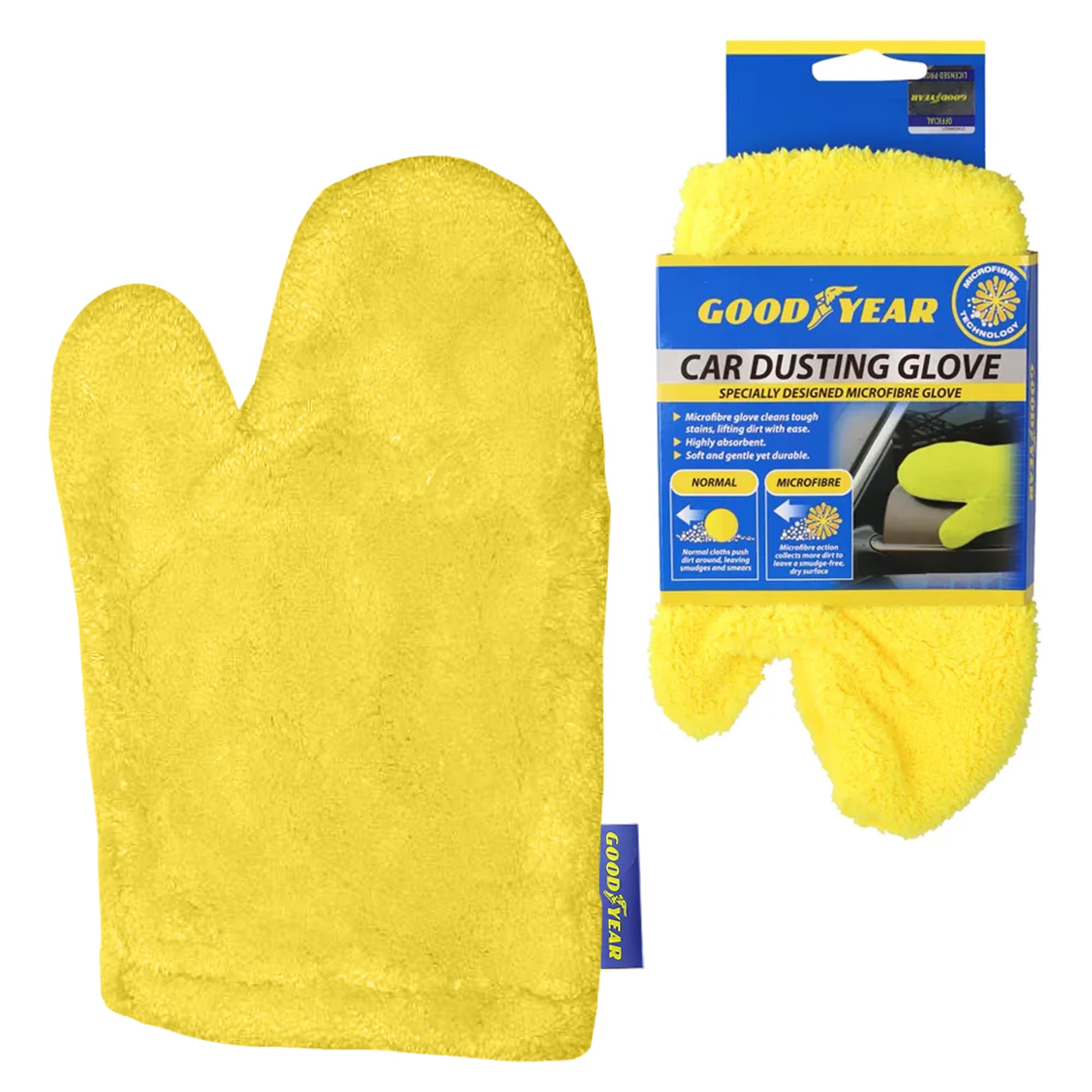 Goodyear Microfibre Dusting Glove - Microfibre Glove Cleans Tough Stains | Lifting Dirt With Ease | Specially Designed Microfibre Glove | Soft & Gentle Yet Durable | Highly Absorbent | Easily Washable