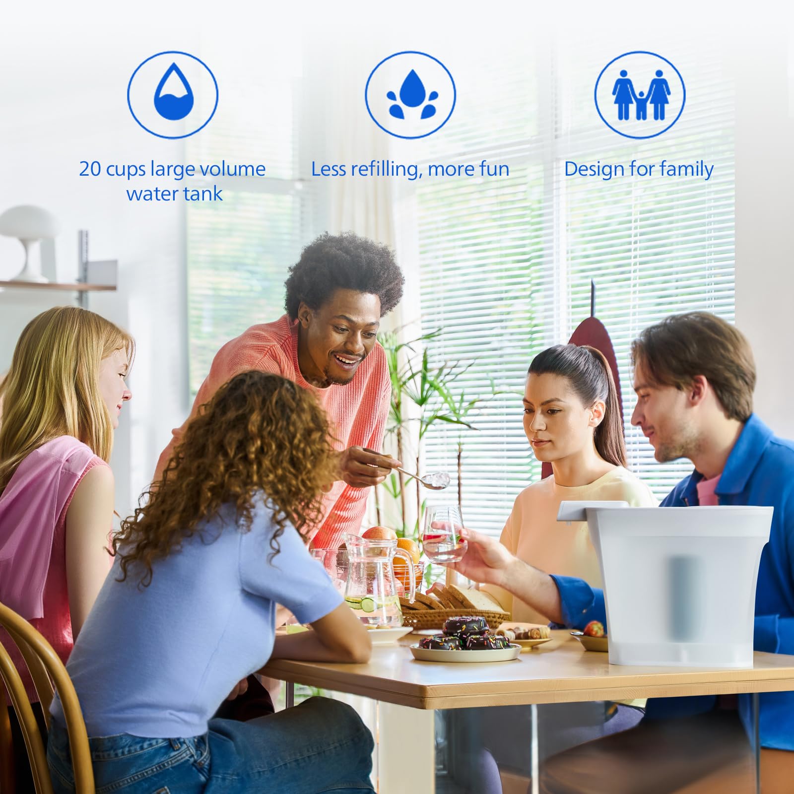PHILIPS Jarra con filtro de agua, dispensador de agua rellenable, filtro purificador de agua para frigorífico, 1 filtro para 6 meses/680 litros, reduce 57 impurezas, incluyendo PFOA NSF/ANSI 42, 53