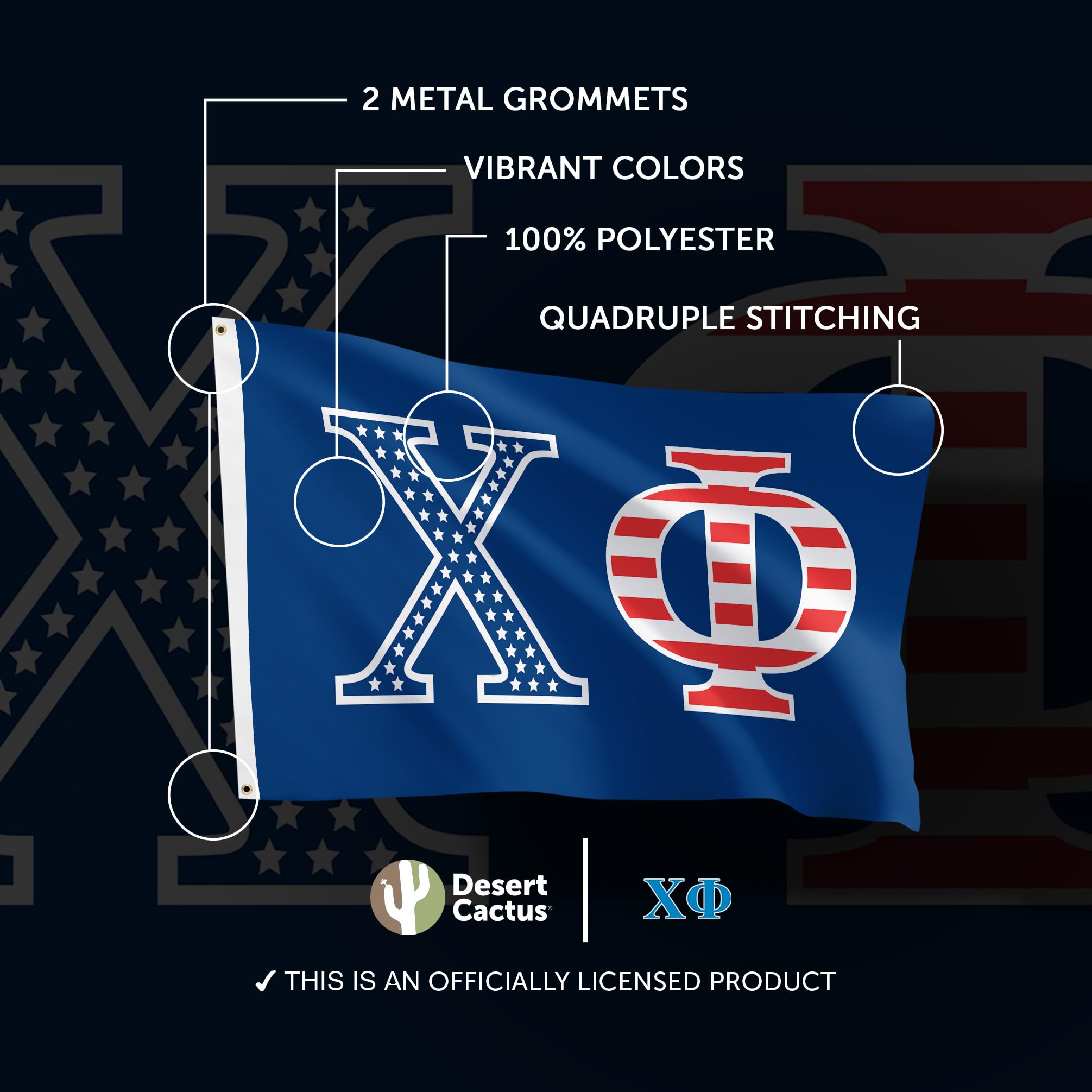Delta Sigma Phi Bruderschafts Flagge 3x5 Fuß (90x150 Cm) - Offiziell Lizenziertes Griechisches Buchstaben Banner Für Zimmer & Uni