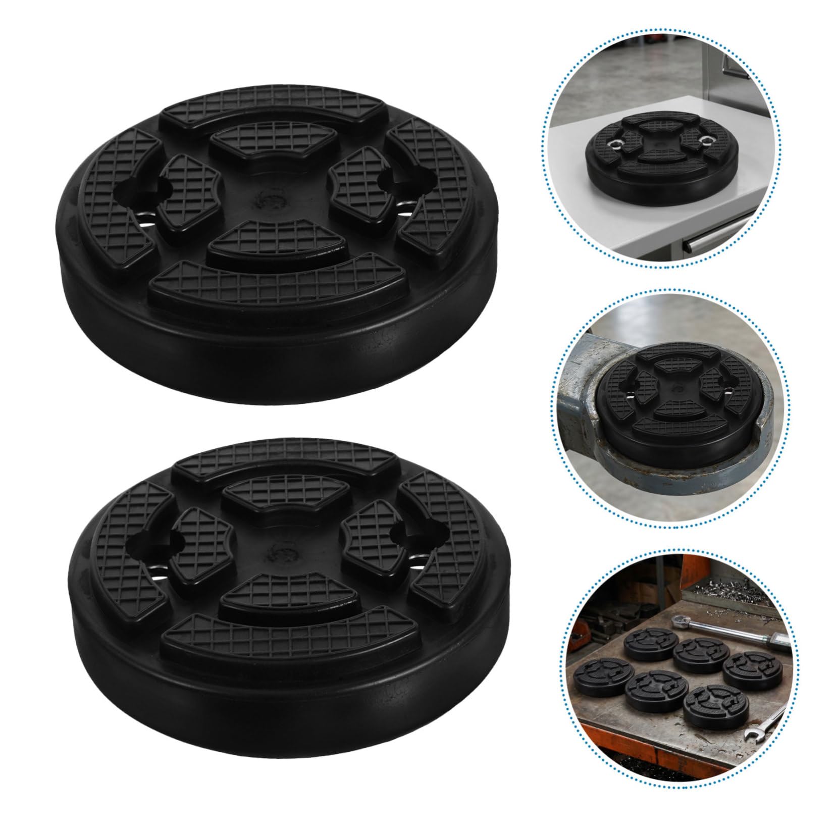 PRETYZOOM 8 Pezzi Cuscinetti in Gomma per Sollevatore Doppio Montante Accessori per Sollevamento Auto Supporti in Gomma Rotondi Resistenti Adatti per Officina Meccanica