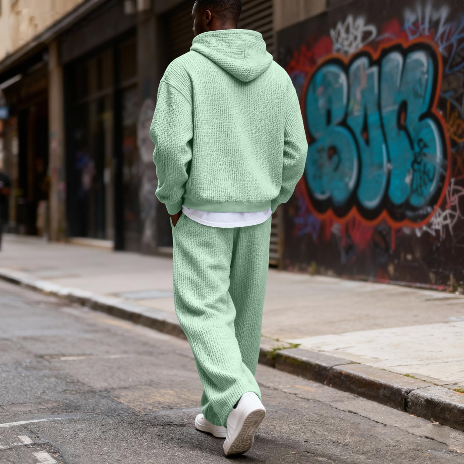 MOKBAY Tuta Uomo Invernale Mode Tracksuit Vestiti Casual Palestra Casa | Invernale Sportive Slim Fit Sportiva Tracksuit Uomo Hoodie e Pantalone